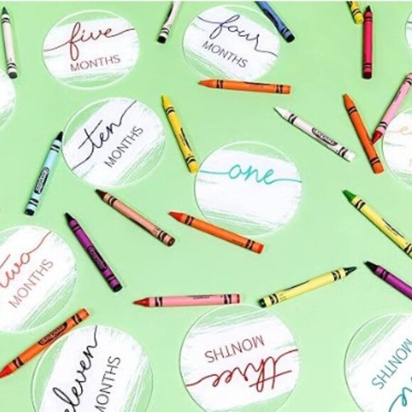 BABY MONTHLY MILESTONE SIGNS GENDER NEUTRAL ACRYLIC DISCS - Picture 5 of 13